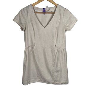 Séraphine Maternity Casual Nursing Top V Neck Striped Short Sleeve Linen Cotton